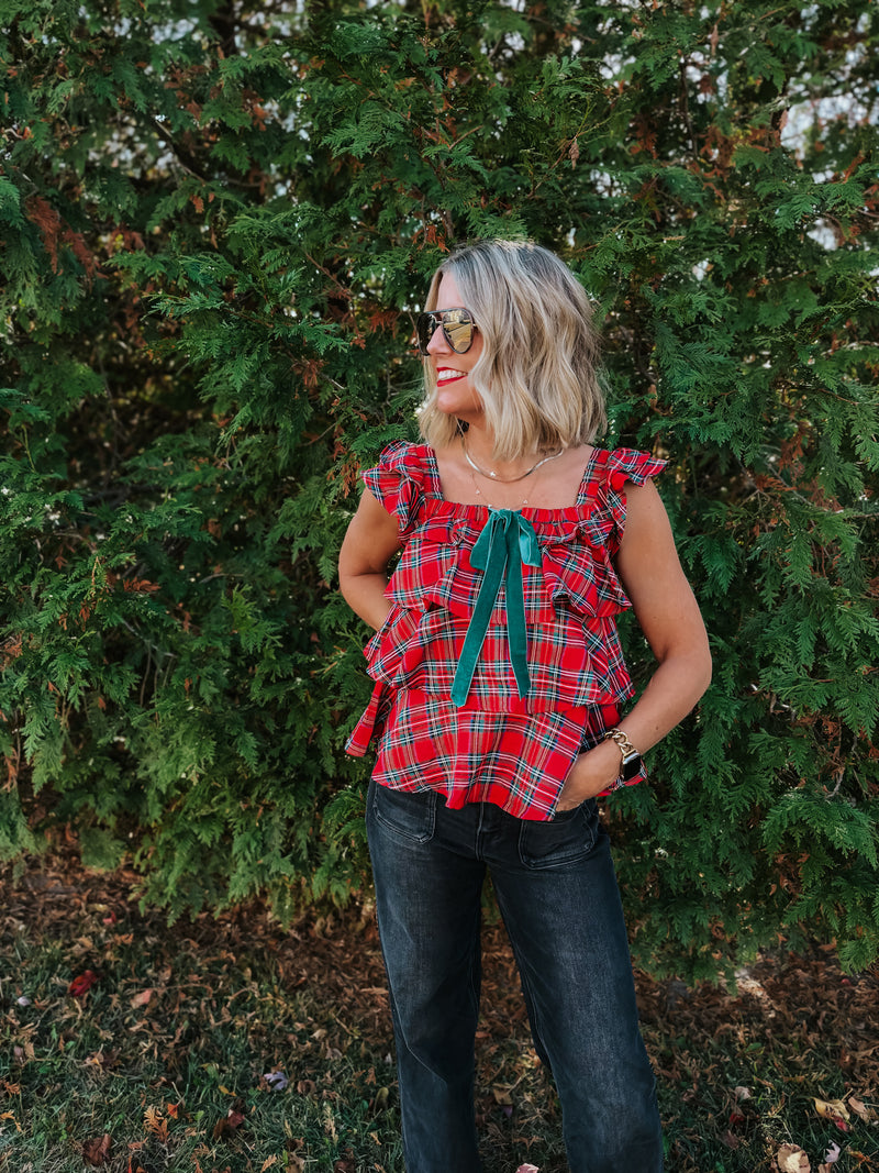 Seasonal Cheer Ruffled Top