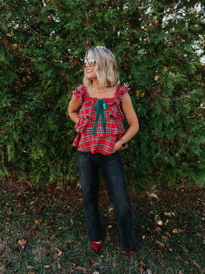 Seasonal Cheer Ruffled Top