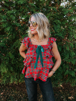 Seasonal Cheer Ruffled Top