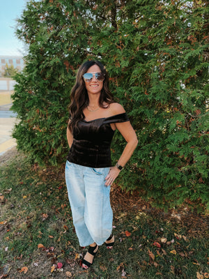 Caroling Black Velvet Top