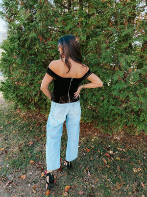 Caroling Black Velvet Top