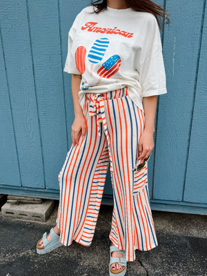 All American Striped Wide Leg Pants