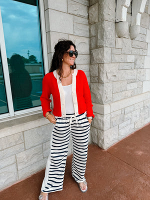 Ahoy Navy Striped Pants