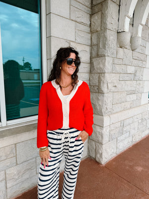 Last Call Tomato Cardigan Sweater