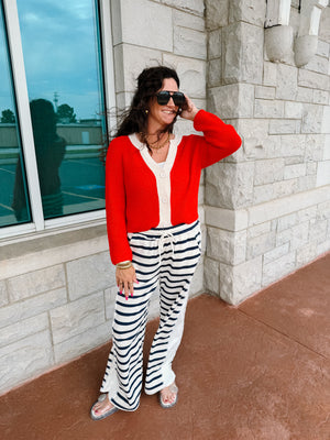 Ahoy Navy Striped Pants
