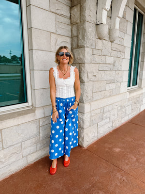 Pure Summer Blue Polka Dot Pant