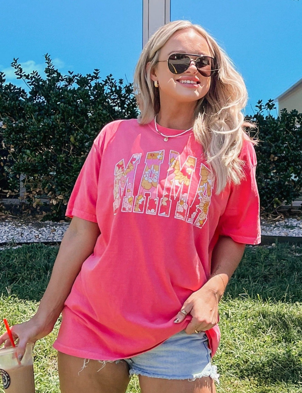 Floral Mama Tee - Pink