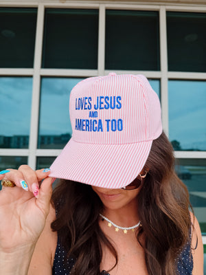 Loves Jesus and America Too - Trucker Hat