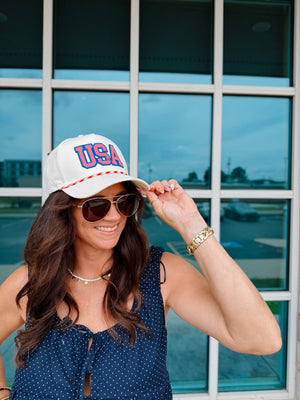 White USA Trucker Hat