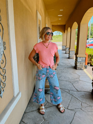 Garden Floral Wide Leg Jeans