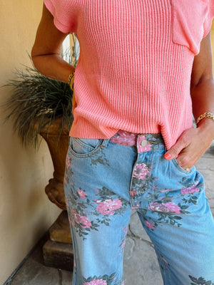 Garden Floral Wide Leg Jeans