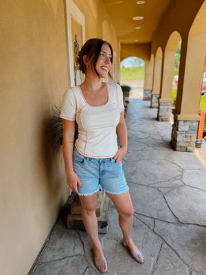 Contrast Ivory Top