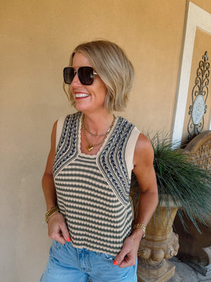 Monique Striped Knit Tank
