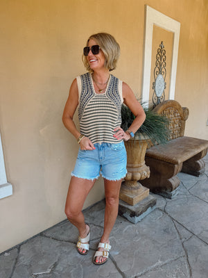 Monique Striped Knit Tank