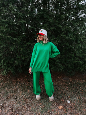Green Frosted Sweater Set
