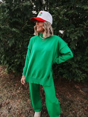 Green Frosted Sweater Set