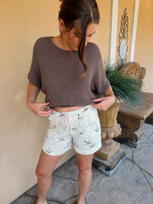 Suntan Pointelle Sweater