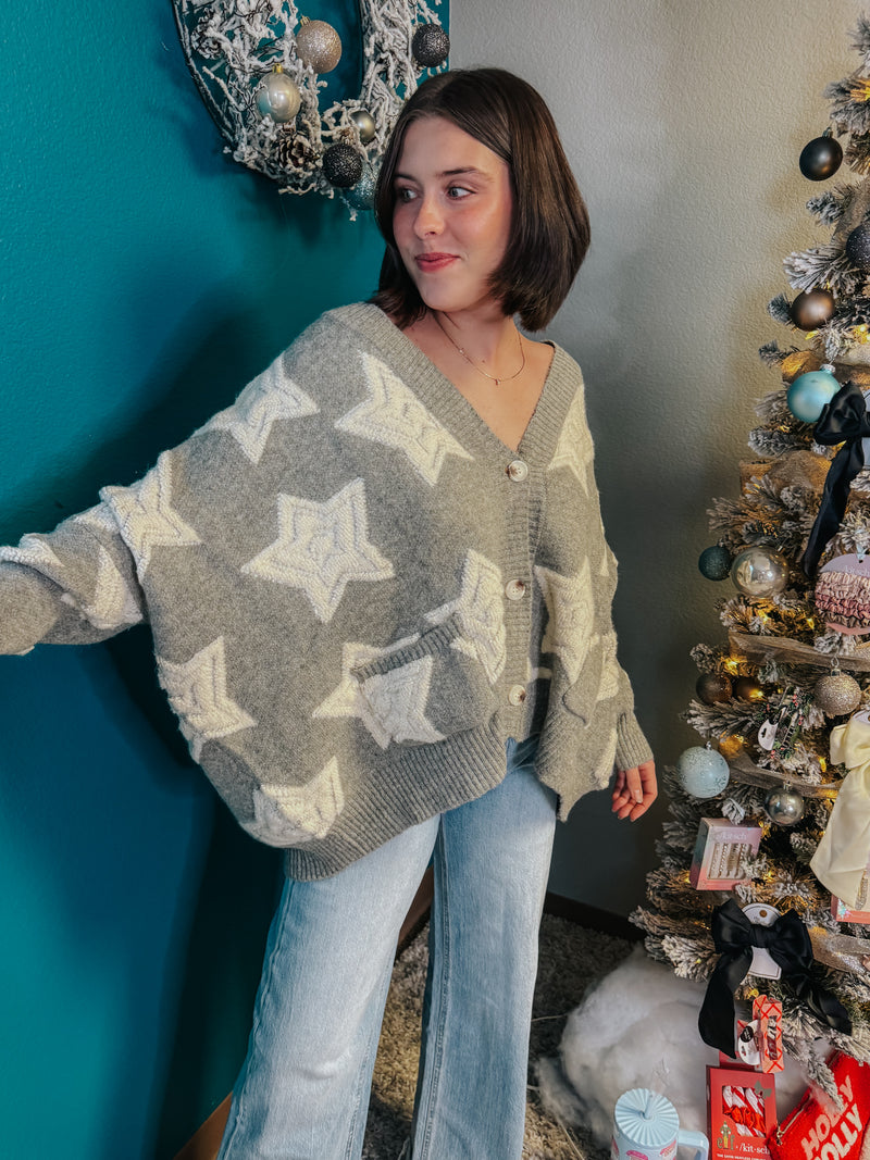 Stars Cardigan - Grey