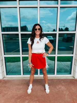 Teddy Bear Football Tee - Red