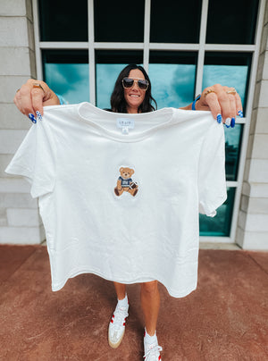 Teddy Bear Football Tee - Blue
