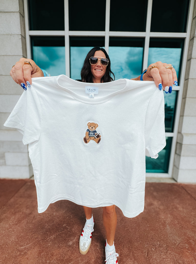 Teddy Bear Football Tee - Blue