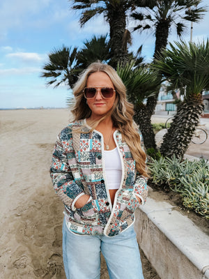 Vintage Floral Quilted Jacket