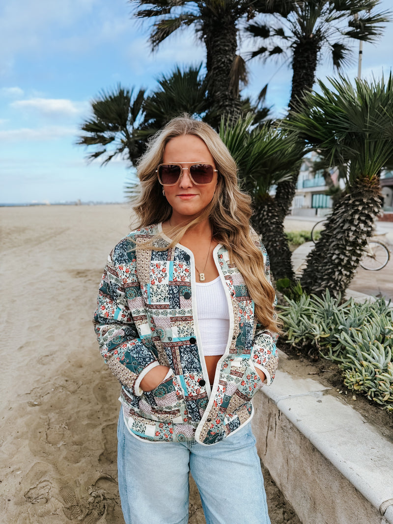 Vintage Floral Quilted Jacket