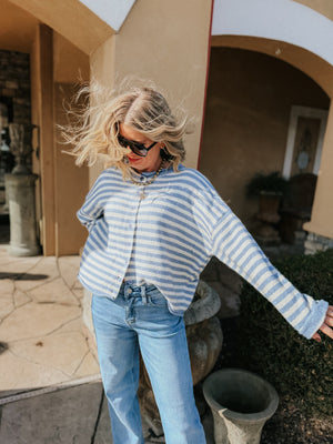 Boulevard Striped Cardigan