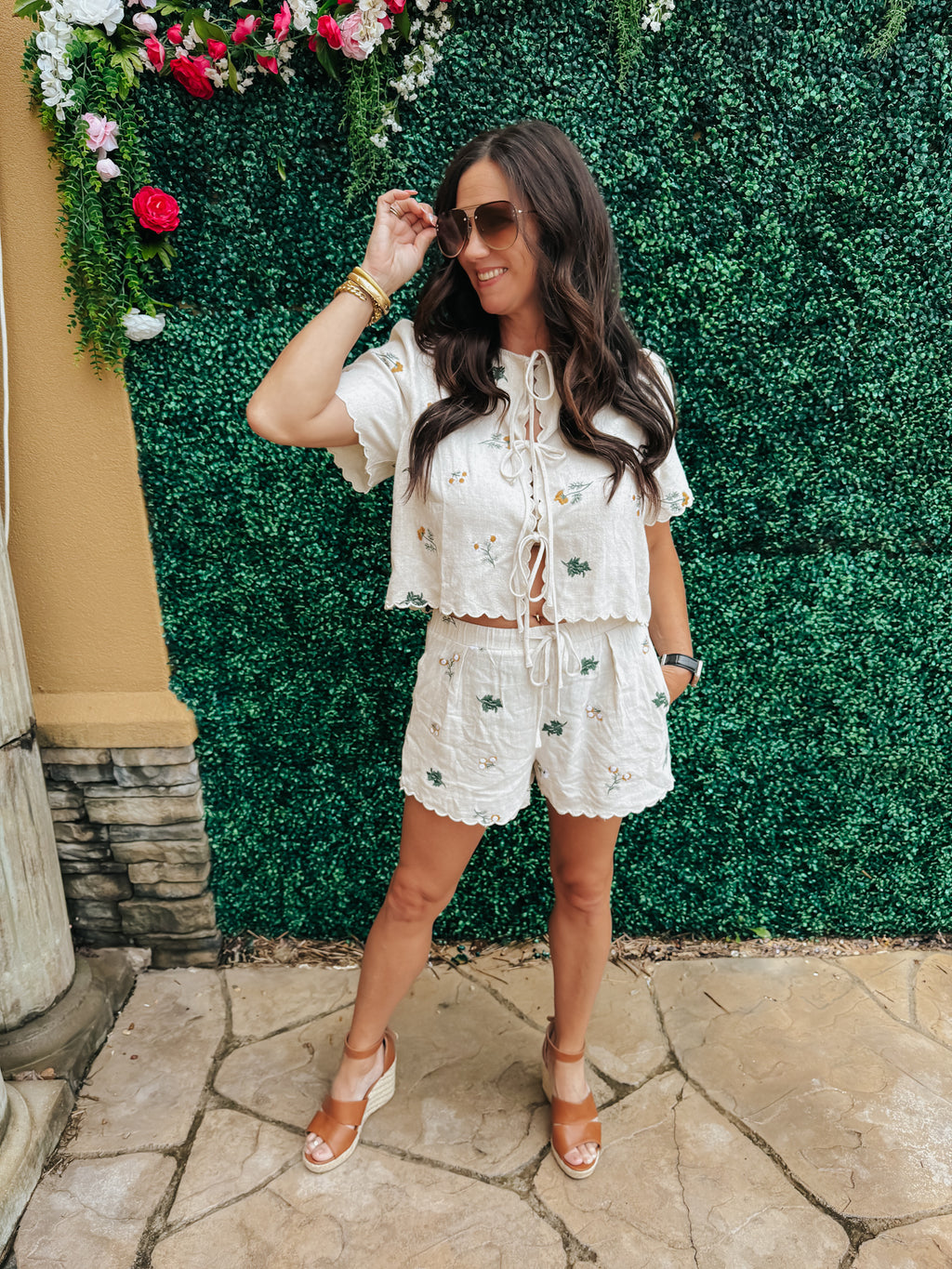 Jane Floral Linen Shorts