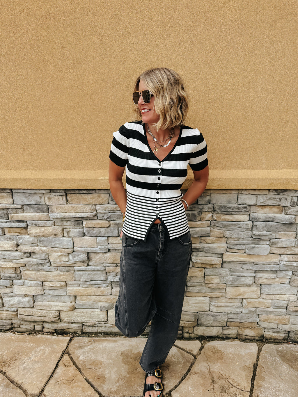 Amora Striped Top