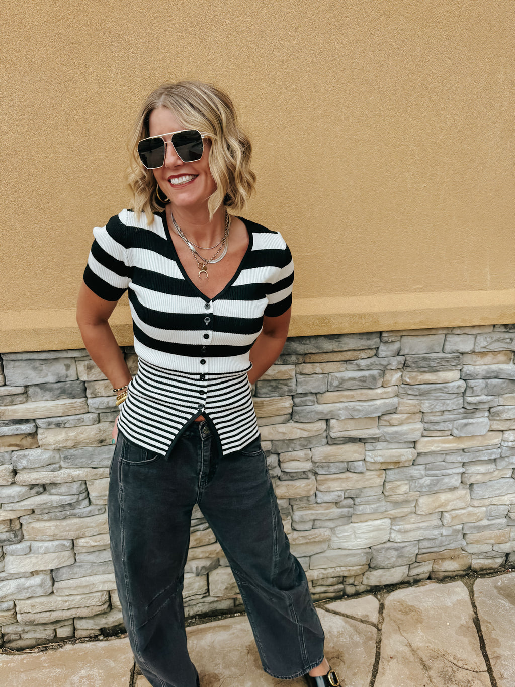 Amora Striped Top