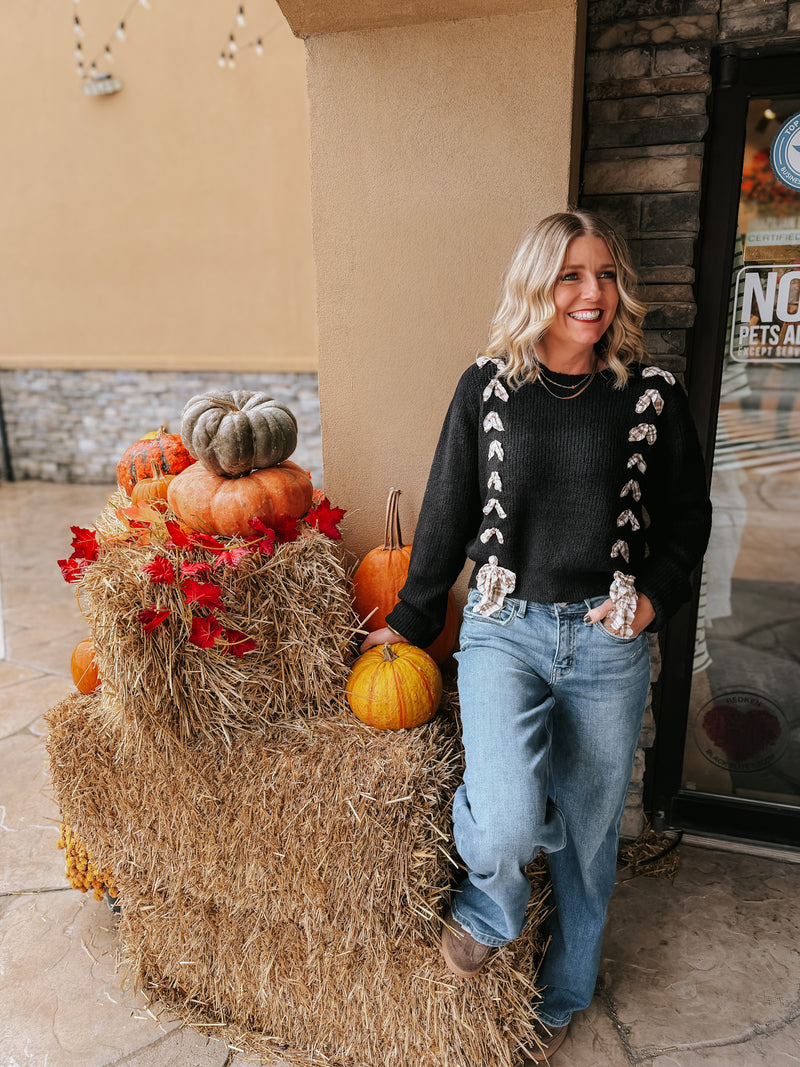 Laced Up Black Sweater