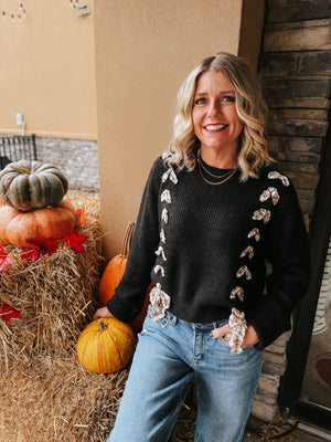 Laced Up Black Sweater