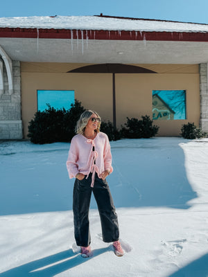 Swoon Bow Tie Sweater - Pink