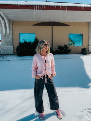 Swoon Bow Tie Sweater - Pink