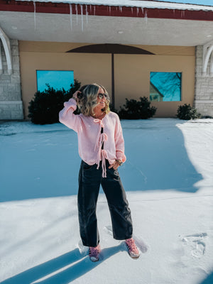Swoon Bow Tie Sweater - Pink