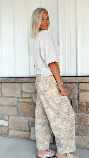 Mama Rands Camo Barrel Pants - Taupe