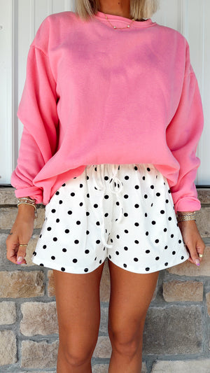 Mama Rands White & Black Polka Dot Shorts
