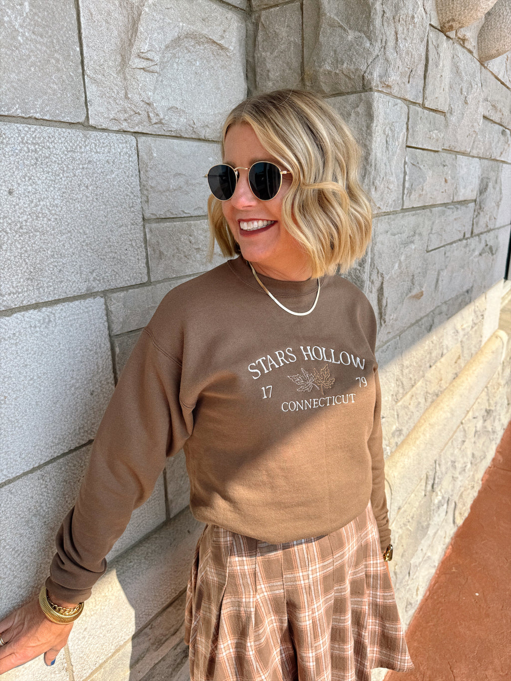 Embroidered Stars Hollow Sweatshirt