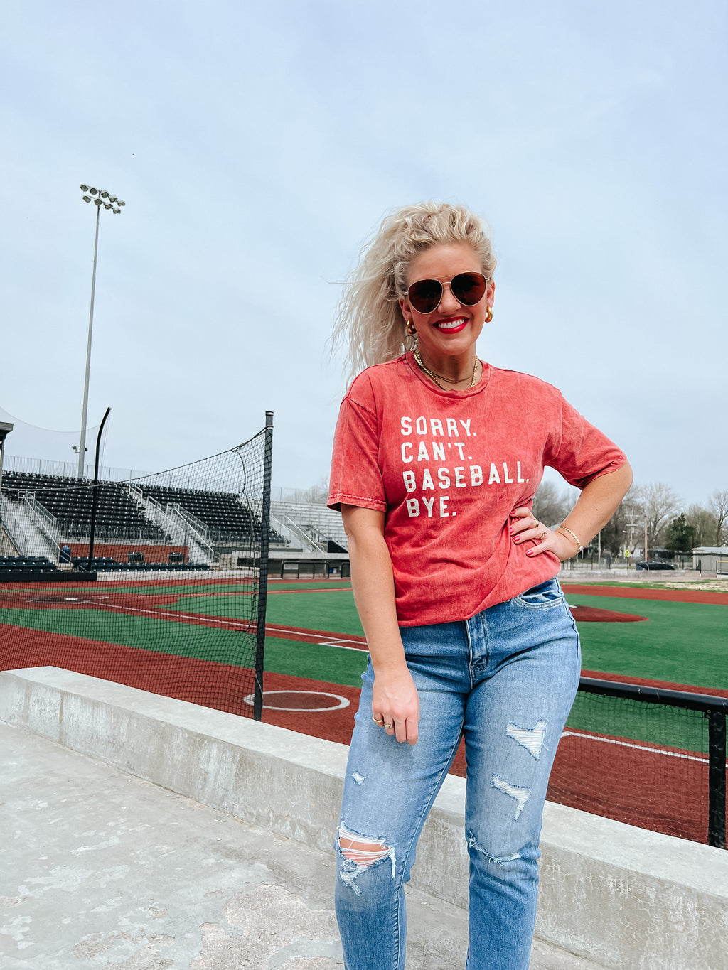 "Sorry. Can't. Baseball. Bye." Tee